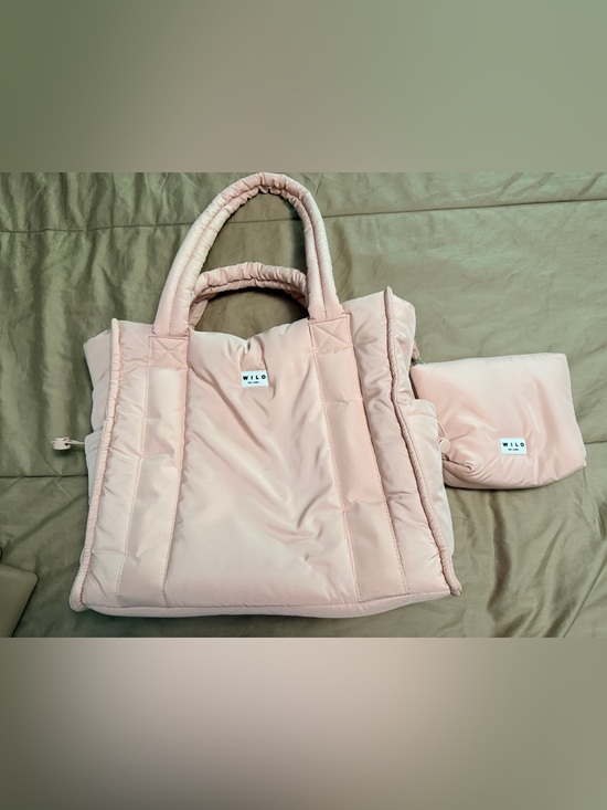 Wilo The Label Handbags - Wilo Soft Pink Puffer Tote Bag for Women